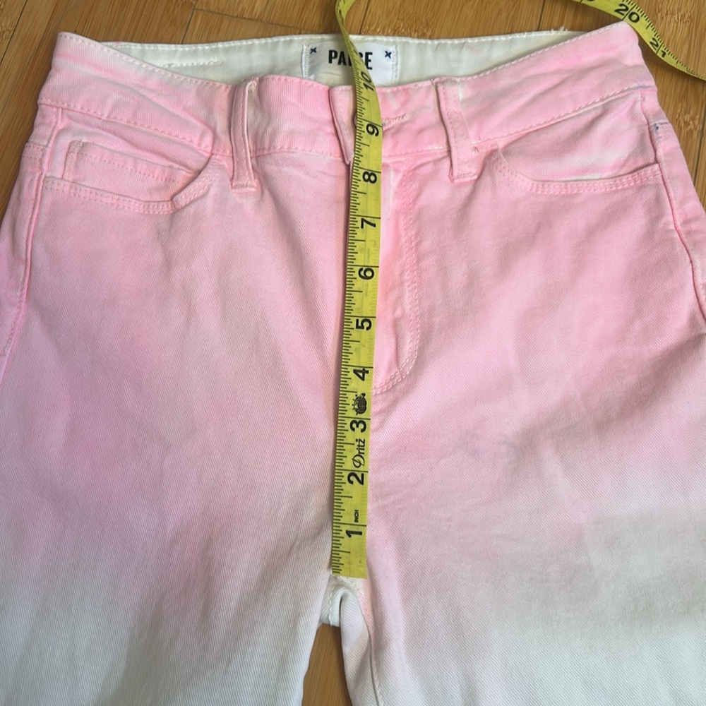 PAIGE 3 Color Hoxton Slim Ankle Denim Jeans, Pink White & Blue women’s 25 - Picture 6 of 13